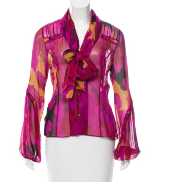 Diane Von Furstenberg Tops - Diane Von Furstenberg Chale Multicolor Blouse Size 2